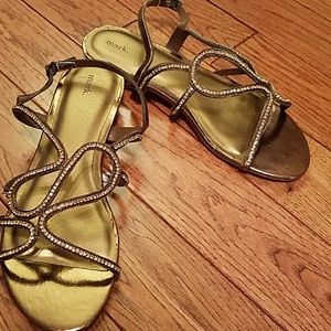 Brand new bronze rhinestone sandals